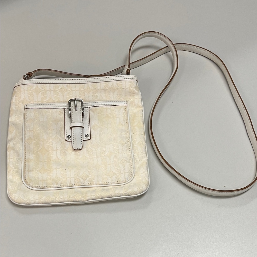 Fossil Cream/Tan Crossbody Bag with Front Buckle - Picture 1 of 13